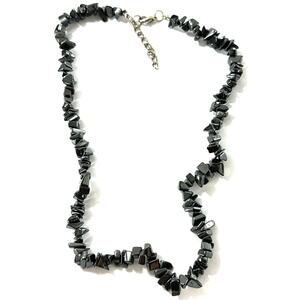 Hematite Chip Bead Necklace 18” Natural Gemstone Crystal Healing Jewelry